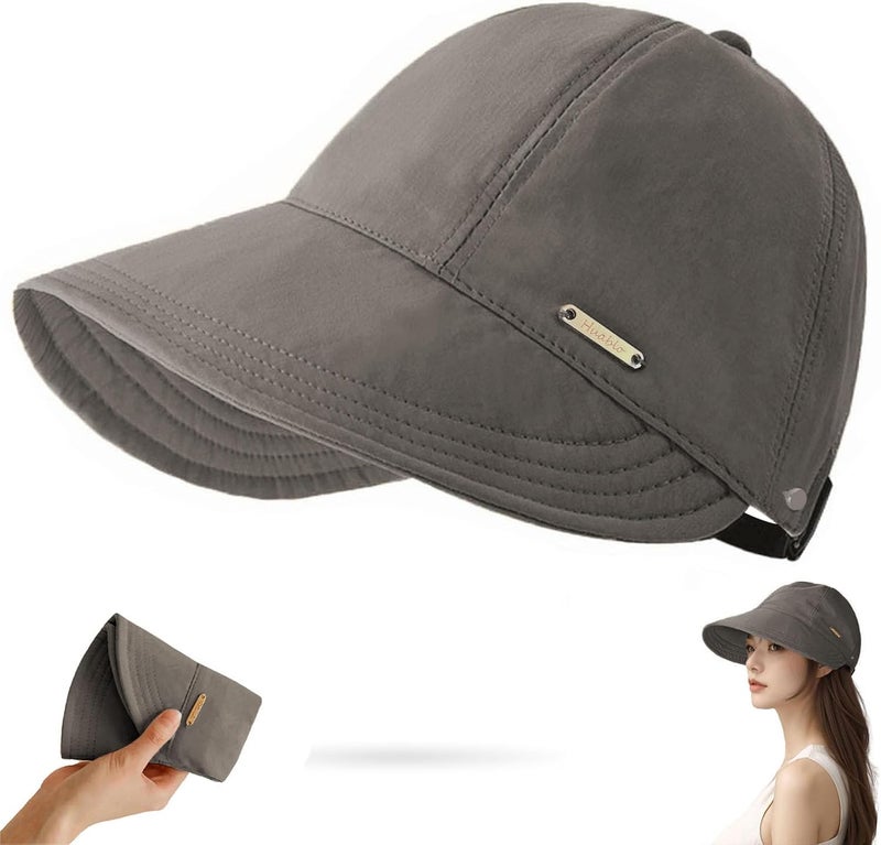 huablo ]UPF 50+Womens Sun Hat UV Protection Hiking Fishing Hats Wide Brim Hat Adjustable Ponytail Packable Sun Cap - Image 1